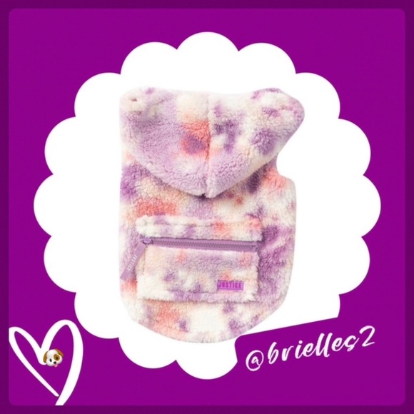 🐶 3 Sizes Available 🐶 NWT Justice Pet Polyester Sherpa Tie-Dye Dog Hoodie, 1 - Picture 1 of 13
